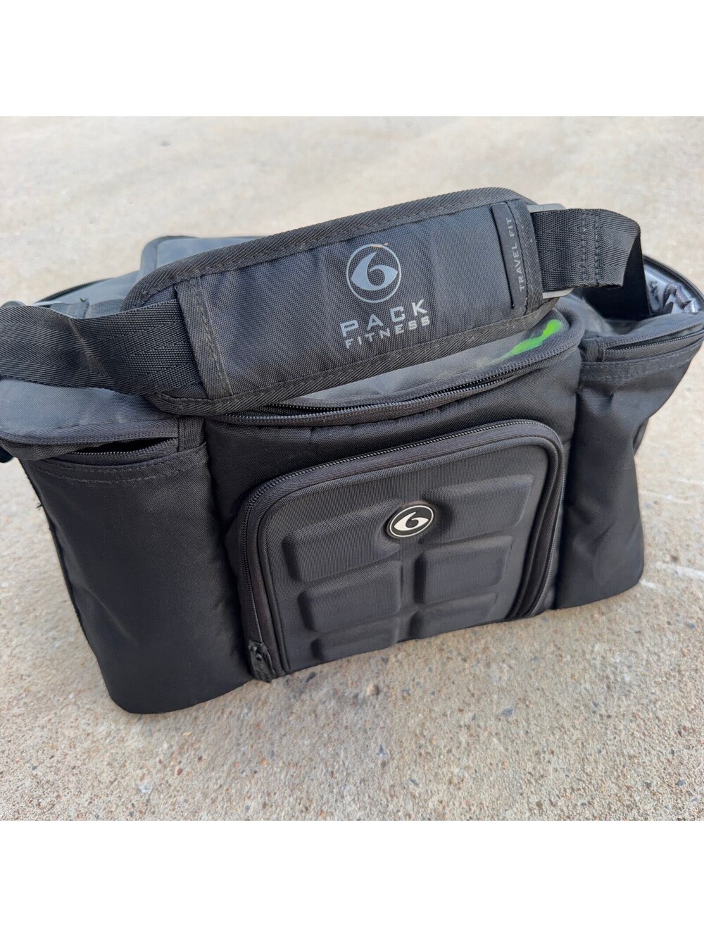 6 Pack Fitness Innovator 300 Meal Management Bag Black Gym Insulated Cooler Tote